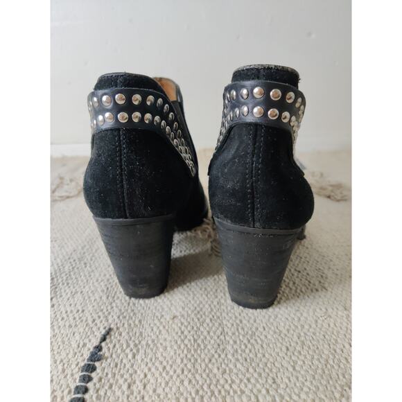 Jeffrey Campbell Kabru Black Suede Studded Pointed Toe Heeled Chelsea Booties 7 - Picture 7 of 10